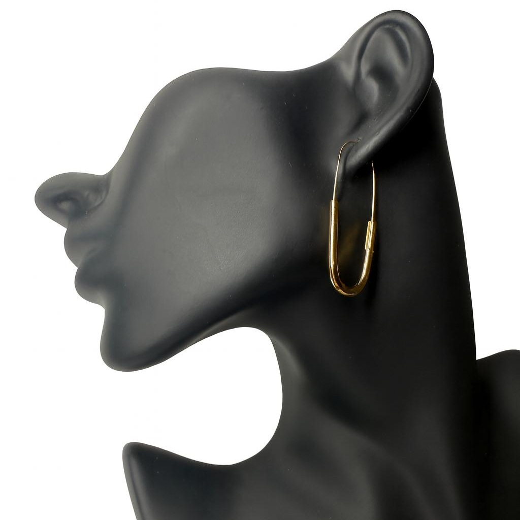 BECHTGOLD ,,U-Line" Stainless Steel 18 Karat vergoldete Damenohrringe